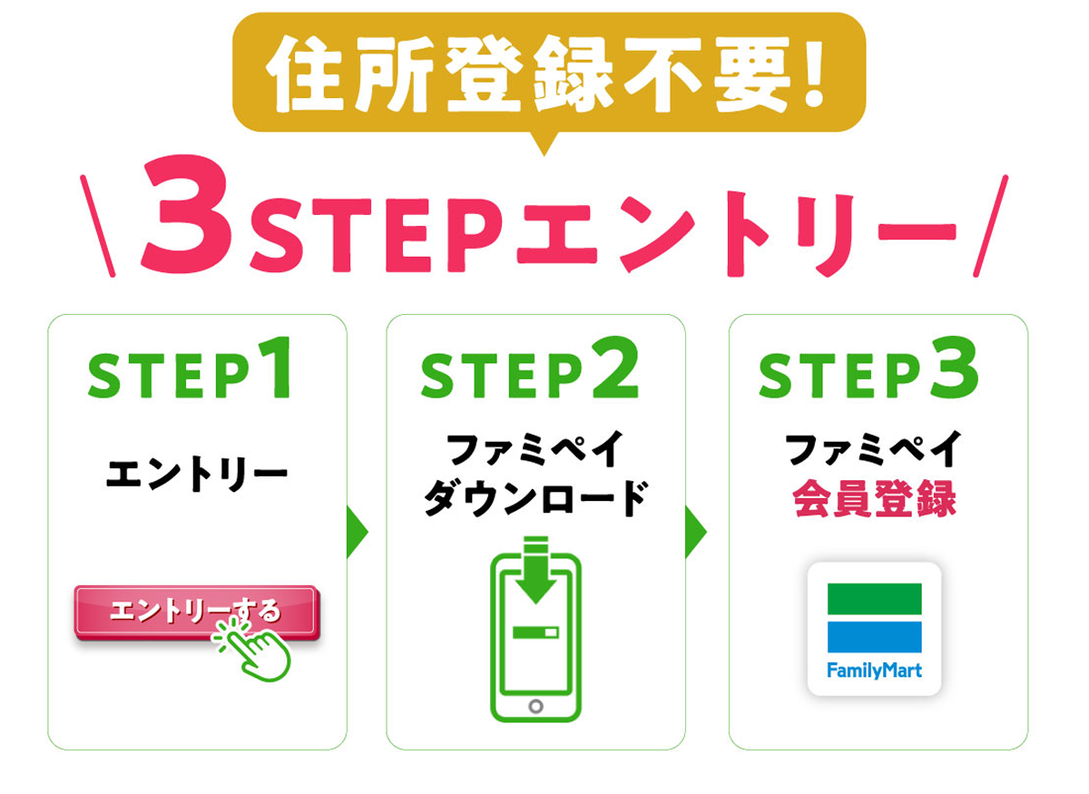 住所登録不要！3STEPエントリー